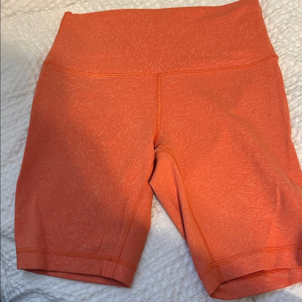 Lululemon Women's  Orange Bike Shorts size 6
